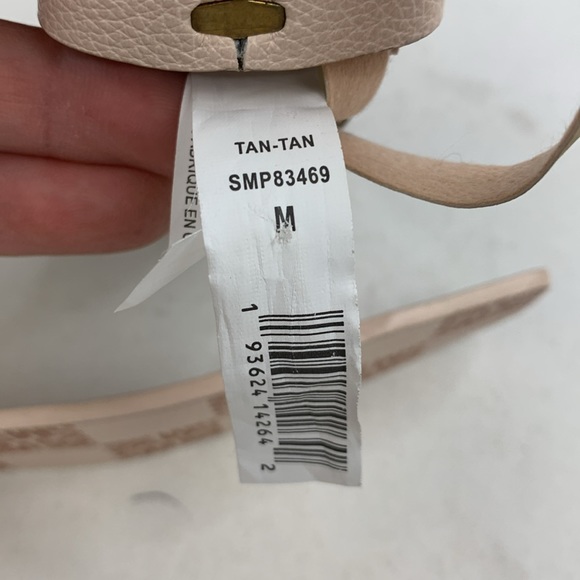 Steve Madden Logo Belt Double ring buckle Size Medium Creme Tan Gold - Picture 3 of 11